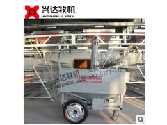 蛋鸡半自动喂料机 喷塑烤漆型 电瓶式手推式电动喂料机图1